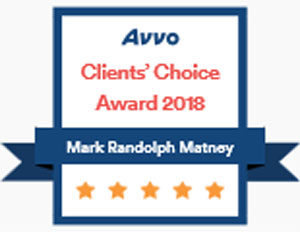 Avvo Client's Choice Award 2018 - Attorney Mark Matney - Holcomb Law, PC - Hampton Roads area of Virginia