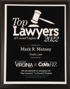 Attorney Mark Matney Awards - Traffic Court Defense Lawyer Newport News